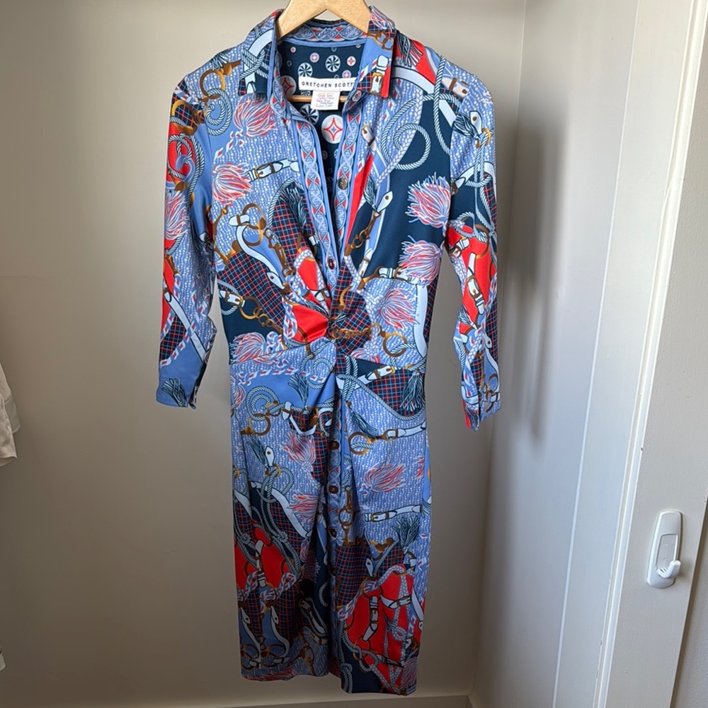 Vibrant Gretchen Scott Patterned Button-Up Dress